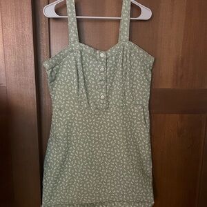 No Boundaries Olive Green Floral Dress